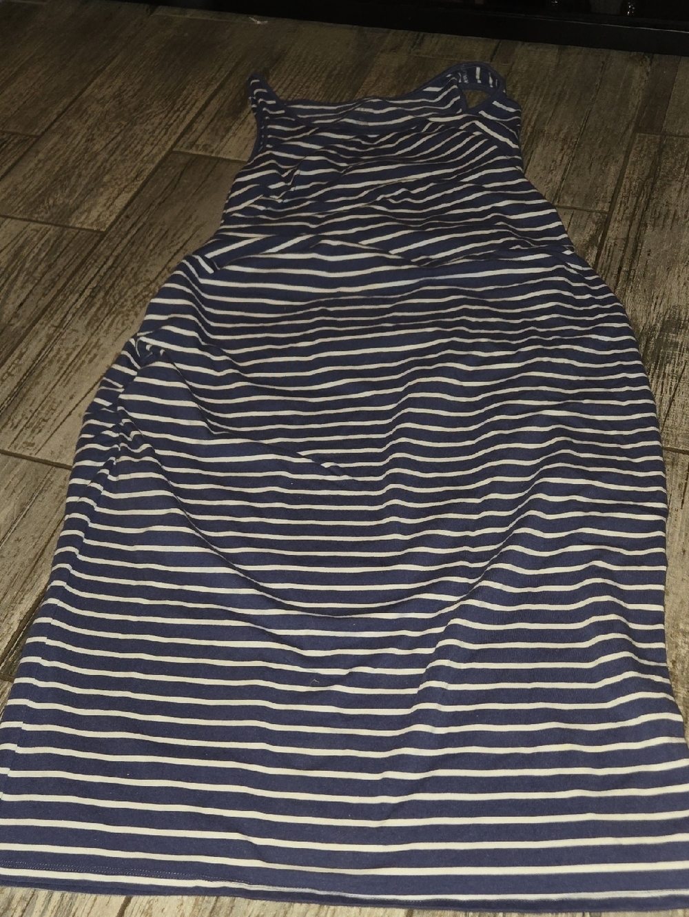 Isabel Maternity by Ingrid & Isabel Navy and White Striped Tank Maternity Dress